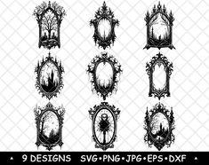 9 designs svng frames dxf