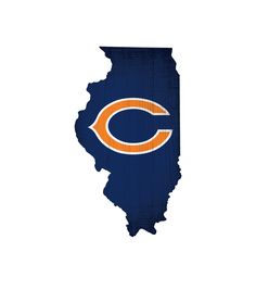 Chicago Bears State Wood Sign Nfl Team Colors, State Design, Wood Logo, Bear Signs