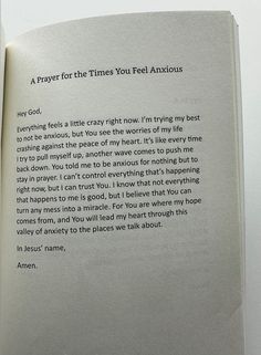 A Prayer for when feel anxious. Prayers For Nervousness, Prayers When Scared, Prayer For Stressful Situation, Prayers For Burnout, Prayers For Feeling Down, Prayer For Feeling Lost, Bible Verses For When You Feel Scared, Prayers For When Your Scared, Prayers Anxiously