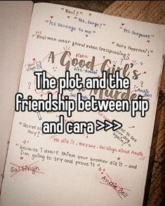 the plot and the friends in between pipp and cara > > = - >