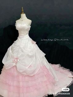 Princess Wedding Dresses Pink, Kawaii Wedding Dress, Wedding Dresses Pink, Sweet 15 Dresses, Barbie Dresses, Charmmy Kitty, Pink Wedding Dress, Old Fashion Dresses