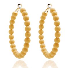 PRICES MAY VARY. ♥ STYLISH AND HIGH-QUALITY ♥ Rain or shine always be in style. These matte beaded hoops feature effortless style, with a post back so they are very comfortable. They are available in many unique colors. Making them perfect for travel, work, or living life on-the-go. ♥ THE PERFECT GIFT ♥ These matte beaded hoops for women comes with a velvet pouch, making it the ideal gift for girls and women as Mother's Day, Christmas, graduation, Thanksgiving, Valentine, birthday, bridesmaids, Beads Decor, Big Hoop Earrings, Color Beads, Earrings Bohemian, Beaded Hoop Earrings, Beaded Hoops, Trendy Gift, Jewelry Earrings Hoops, Bead Earrings