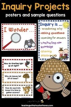 four posters with words and pictures on them to help students learn how to use magnifying