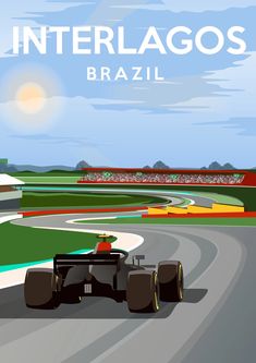 an image of a race car going down the track with words interlaggos brazil