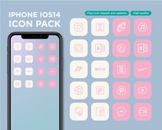 an iphone with icons on it and the text, icon pack for your phone or tablet