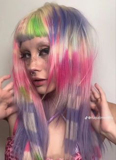 Harajuku Hair, Multicolor Hair, Funky Makeup, Multicolored Hair, Extensions Hair