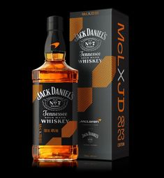 jack daniels single cask whisky bottle with box on black backgroung background