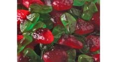 the gummy bears are red and green