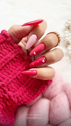 Pink Vday Nails, Trendy Valentines Day Nails, Vday Nails, Indigo Nails, February Nails, Her Nails, Heart Nails, Chic Nails, Valentine's Day Nails