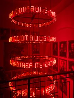 a red room filled with lots of neon lights