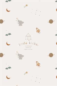 the little kicks wallpaper features an elephant, giraffe and stars on it