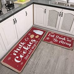 kitchen area rugs with christmas saying on them