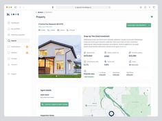 the real estate listing page is displayed on a computer screen, with an image of a house in the background