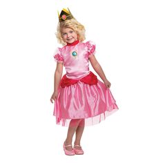 Transform into your favorite video game character Princess Peach, the ruler of Mushroom Kingdom! This princess is always in need of getting rescued by her favorite plumbers, Mario and Luigi! The Princess Peach Toddler Costume features an adorable pink dress with puffy vinyl amulet, petticoat and fabric princess crown. Care Instructions: Hand wash cold water with mild soap. Tumble dry low. For best results hang or lay flat to dry. Powered by Frooition Store Home About Fun Express View Our Customer Feedback Add Us To Your Favorite Sellers Contact Us Other Apparel Accessories Basic Supplies Craft Kits Craft Supplies Candy Educational Home Decor Jewelry Party Decor Party Supplies Stationery Toys All Items See our eBay store for more great items >> Shop Categories OtherApparel AccessoriesBasic Family Theme Costumes, Accessories Basic, Puffy Vinyl, Princess Peach Costume, Toddler Costumes Girl, Peach Costume, Nintendo Princess, Video Game Character, Mushroom Kingdom