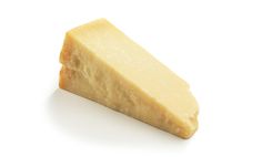 a piece of cheese on a white background