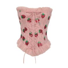 Strawberry Corset, Fuzzy Bag, Strawberry Outfit, Lirika Matoshi, Perfect Vision, Roblox Clothes, Teddy Bear Coat, Knitted Balaclava, Day Fashion