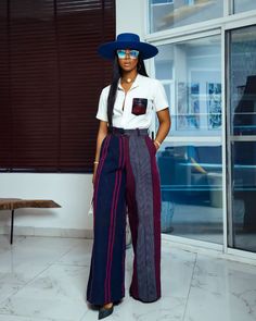 Asoke Styles, Pin Stripe Pants Outfit, Stylish Mom Outfits, Neat Casual Outfits, Afrocentric Fashion, Modest Dresses Fashion, 2piece Outfits, Chic Dress Classy, Elegant Outfit Classy