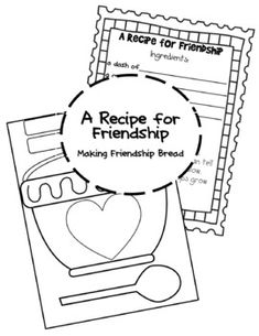 a recipe for friends is shown in this printable coloring book, which includes two stamps and