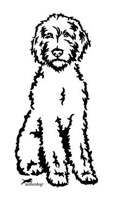 a black and white drawing of a dog