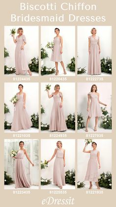 bridesmaid dresses in different styles and colors