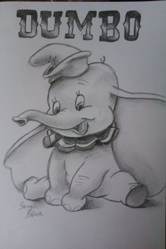 Dumbo Drawing, Couple Drawing, Drawing Eyes, Elephant Drawing, Drawing Faces