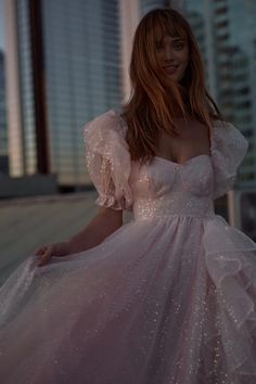 Pink Sweetheart Collar Sparkling Lantern Sleeve Corset Party Dress With Elegant And Beautiful Floor To Ceiling Style Evening Gown Corset Party Dress, Ringing In The New Year, Sparkling Rose, Floor To Ceiling, Blooming Rose, Wedding Veils, Lantern Sleeve, Lantern Sleeves, Home Wedding