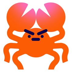 an orange crab with two black eyes on it's face