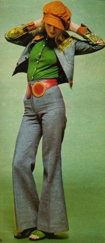 70s Fashion | What Did Women Wear in the 1970s? 1971 Fashion, Featherstone Vintage, 70s Hats, Fashion 60s, 70s Pants, Hippie Jacket