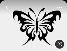 a black and white butterfly tattoo design