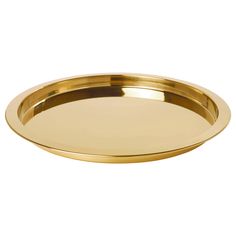 a gold plate on a white background