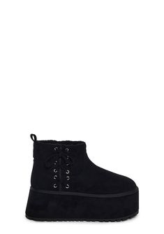 base|black Dollskill Winter Boots, Winter Black Boots With Faux Fur Trim, Black Fur Boots, Winter Lace-up Boots With Faux Fur Trim, Dolls Kill Black Boots, Black Shearling Boots With Faux Fur Trim, Sugar Thrillz, Pink Doll, Fur Boots