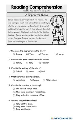 reading worksheet for grade 1 students with answers and examples to help them understand the topic