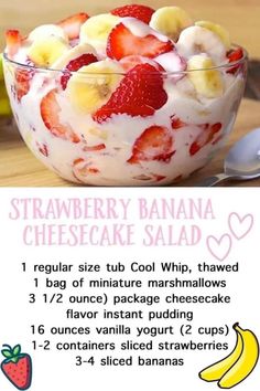 a recipe for strawberry banana cheesecake salad