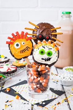 halloween cupcakes with chocolate frosting and sprinkles