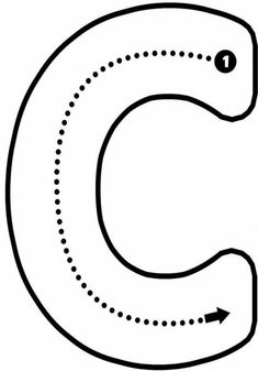 the letter c with an arrow pointing to it's left side, vintage line drawing or engraving illustration