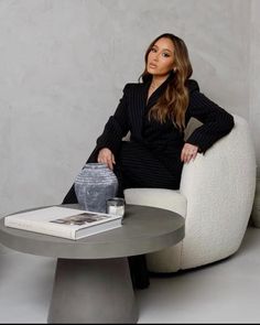 Corporate Photoshoot Ideas, Adrienne Bailon Outfits, Pasta Jars, Boss Lady Motivation, Business Portrait Photography, Kitchen Table Set, Adrienne Bailon, Concrete Coffee Table, Brand Photography Inspiration