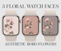 Smartwatch Wallpaper, Watch Aesthetic, 3 Aesthetic, Watch Background, Apple Watch Fashion, Floral Watches, Apple Watch 3, Aesthetic Boho, Flower Watch