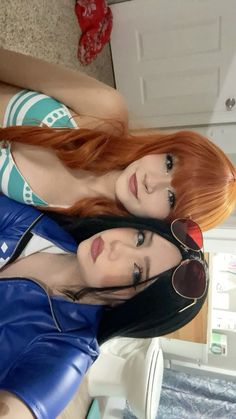 Robin one piece cosplay | Nico Robin | Nami one piece cosplay | Nami | one piece | one piece cosplay | cosplay Nami Halloween Costume, Nami Costume, Luffy X Nami Halloween Costume, Easy One Piece Cosplay, Nico Robin Costume, Nico Robin Makeup, One Piece Anime Cosplay, One Piece Nami Costume, One Piece Women Cosplay