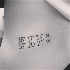 the back of a woman's stomach with numbers on it