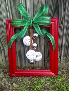 the facebook page has pictures of different things on it, including an old frame with a green bow