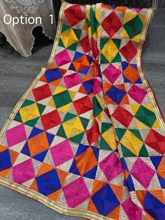 Bright multicolored phulkari Dupatta with resham thread embroidery. Note: Slight imperfection in embroidery is inherent to this phulkari Dupatta and is not a defect ! Phulkari Dupatta, Thread Embroidery, Dublin, Multi Colored, Scarf Accessory, Thread, Im Not Perfect, Embroidery, Etsy Uk