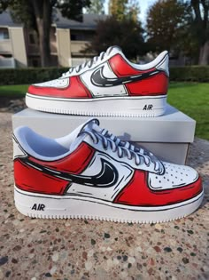 Custom Hand-Painted Nike Air Force 1s - Unique Design Tailored Just for You! ✦ Personalization: Specify your required shoe size (US sizing) - Men's, Women's, or Youth - in the personalization box during checkout (e.g., Women's 6.5). ✦ Process: Once your order is placed, I order your authentic Nike Air Force 1s directly from authorized Nike retailers. Currently, it takes about 10 days for the sneakers to be delivered to me. I will promptly notify you of the estimated delivery date upon confirmation from retailer. Following delivery, I sand/prep and hand-paint your shoes. This process takes approximately 5-7 days, depending on design complexity, order volume, and my personal schedule. I do my best to get the shoes out as quickly as possible without compromising quality. That being said, I am Custom Air Force Ones, Nike Af1 Custom, Cartoon Sneakers, Personal Schedule, Marvel Shoes, Af1 Custom, Painted Nikes, Pretty Sneakers, Custom Af1