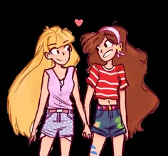 two cartoon girls holding hands with the caption i love you, i've always loved you, and i'm yours will