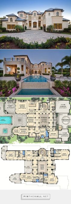 the floor plan for this luxury home is very large and has an indoor swimming pool