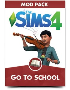 the sims 4 go to school pack with an image of a boy playing violin