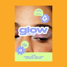 the cover of glow and co magazine with an image of a woman's face