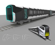 an artist's rendering of a train on the tracks next to a track marker