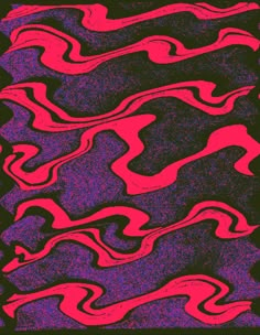 an abstract painting with red and purple lines on black paper, as well as the colors of