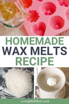 homemade wax melts recipe with text overlay