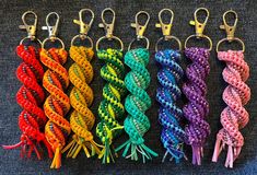 many different colors of braided key chains